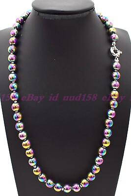 #ad Fashion Rainbow Hematite Beads Health Care Necklace Women Men Jewelry $9.29