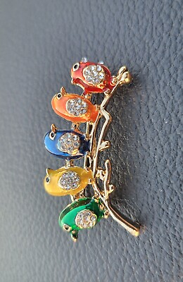 #ad Betsey Johnson Rhinestone Birds quot;All the Colors of Spring quot; Brooch Pin CA USA $7.99