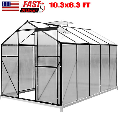 #ad 10.3#x27;×6.3#x27; Portable Greenhouses Polycarbonate Walk in Green House Outdoor Plants $399.99