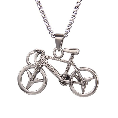 #ad Men#x27;s Stainless Steel Bike Necklace Pendant Fashion Hip hop Jewelry $12.99