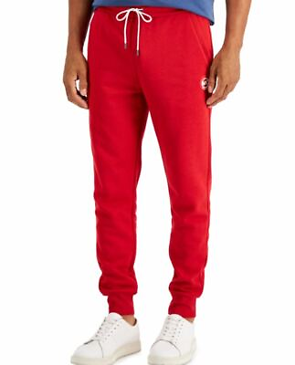 #ad Michael Kors Men#x27;s Red Heathered Fleece Jogger Pants Large $49.00