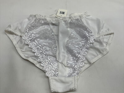 #ad NEW Bridal White High Cut Full Bottom Sheer Lace Front Panty Delicates Size 10 $8.99