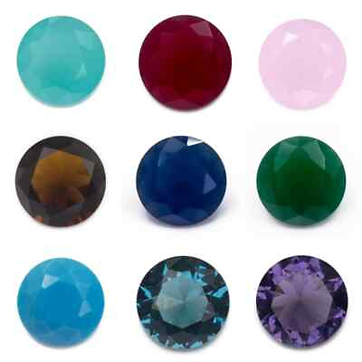 #ad 4mm 12mm Round Shape Loose Glass Stone White Green Blue Red Pink Black Violet $22.34