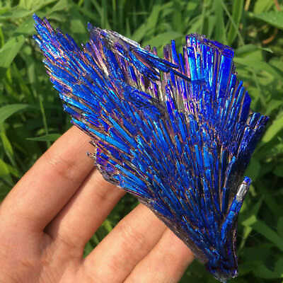#ad Natural Quartz Rainbow Aura Titanium Crystal Cluster Specimen Healing Reiki Rock $5.88