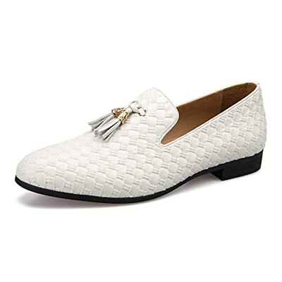 #ad Men#x27;s Fashion Loafers Wedding Shoes Loafers for Men Party Shoes 11 White 10 $81.04