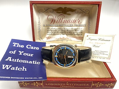 #ad vintage longines wittnauer automatic day date swiss wristwatch with box papers $1250.00