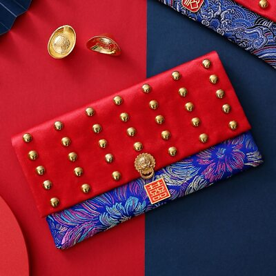 #ad Chinese Ten Thousand Yuan Red Envelope Bag Embroidery Word Wedding Ceremony $20.81