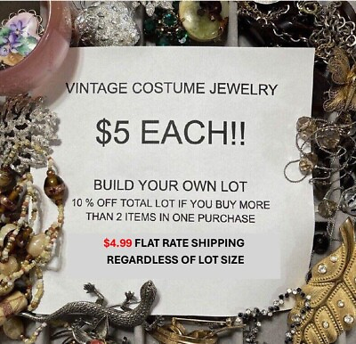 #ad VINTAGE JEWELRY MAKE YOUR OWN LOT MCM ESTATE RHINESTONE SIGNED 10% EXTRA OFF 2 $3.00