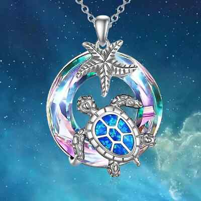 #ad Creative Stylish Sea Turtle Starfish Crystal Pendant Necklace Jewelry Women Gift $15.98