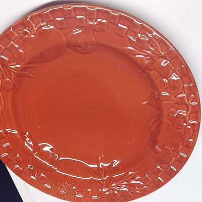 #ad 2004 Signature Stoneware Home Grown Burgundy Individial Salad Plate Disc. 2007 $12.99