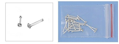 #ad Nose Stud with Ball Solid Sterling Silver 925 Clear CZ Size 1.8mm 20 pcs in Bag $14.98