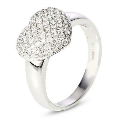 #ad White Gold Heart Diamonds Ring 18k Size 6.25 $1500.00