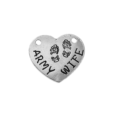 #ad Army Charm Army Pendant Quote Charm Army Wife Charm Antiqued Silver Word Charm $3.11