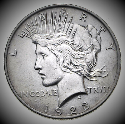 #ad 1923 Peace Dollar Superb Silver Coin $1.00 HIGH GRADE AU BU ⭐611⭐V1⭐ $129.99