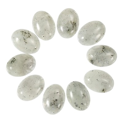 #ad Flat Oval Stone 18mm x 13mm Crystal Stone Beads Pack of 10 Gray AU $16.48