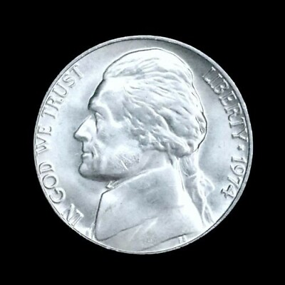 #ad 1974 P 5C BU Jefferson Nickel No Mint Mark $2.99
