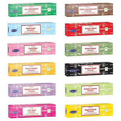 #ad Satya Original Incense Sticks Dozen Pack Box 180 Grams 12 Pack 15g boxes $999.99