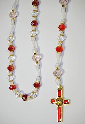 #ad Catholic holy Lord of Mercy Mix Beads Sanctified Rosary Natural Centerpiece $29.99