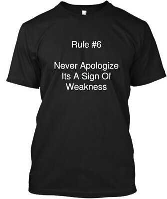 #ad Ncis T Gibbs Rule 6 Never Apologize T Shirt Made in the USA Size S to 5XL $25.59