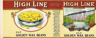 #ad High Line Brand Beans NORTH DAKOTA Canned Food TRAIN RAILROAD Label Art Print $12.50