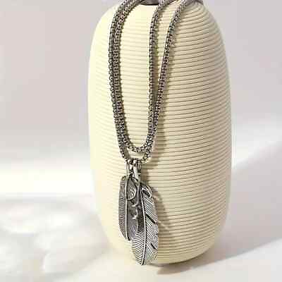 #ad Boho 925 Sterling Silver Eagle Hawk Falcon Feather New Fashion Pendant Necklace $15.74