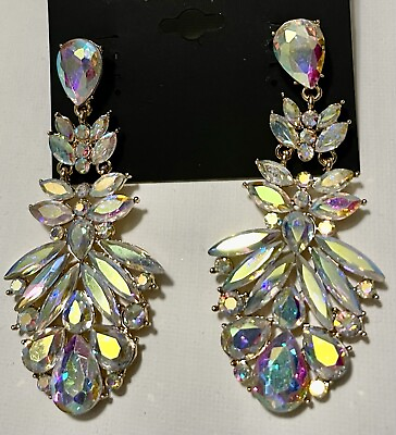 #ad Crystal Vintage Style Floral DropDangle Chandelier Earrings Prom Wedding Party $24.00