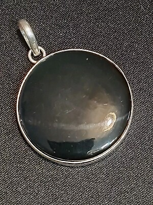 #ad Rainbow Obsidian 925 Silver Roynd Shaped Pendant. Beautiful. 2813 GBP 22.00