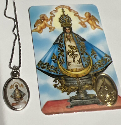 #ad Nuestra Señora de San Juan Catholic Religious Medal Pendant Charm Silver Tone $10.99