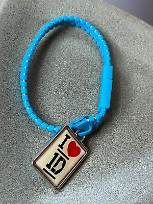 #ad Turquoise Plastic Zipper w I Heart Love Idaho Enamel Charm Kids Bracelet – 2 inc $9.99