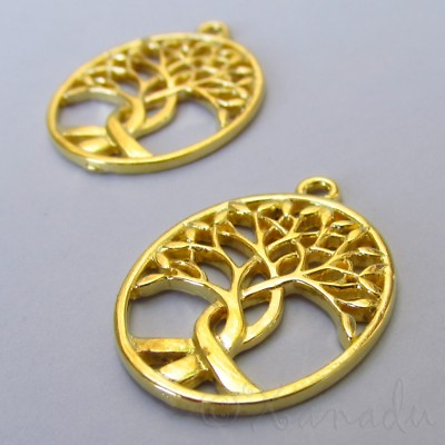 #ad Tree Of Life Charms 31mm Gold Plated Tree Pendants C2599 2 5 Or 10PCs $8.50
