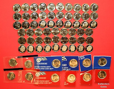 #ad 2000 2023 PDS 84 Roosevelt Dime Complete Uncirculated Satin amp; Clad Proof Set $162.00