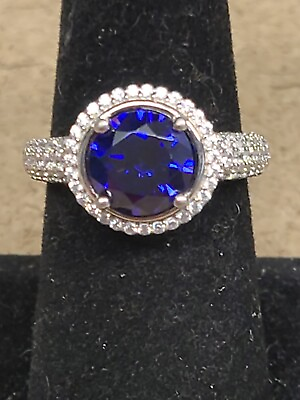 #ad 925 Sapphire Ring 5.5 Grams TW Size 8 $21.95