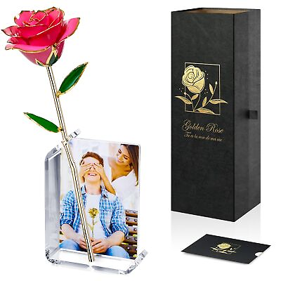 #ad Pink Rose Real Fresh Roses Dipped in 24k Gold Forever Preserved Roses Romant... $82.95