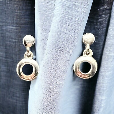 #ad Silver Drop Circle Earrings $14.87