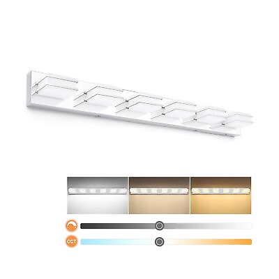 #ad 3 Color Temperature Dimmable Vanity Lights for Bathroom Chrome 6 Light Bathro... $143.80