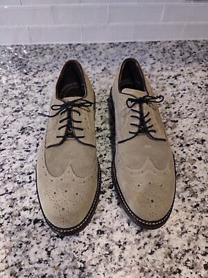 #ad Johnston amp; Murphy Handcrafted Suede Wingtip Oxford Shoe Mens 10.5 Style 20 2650 $39.99