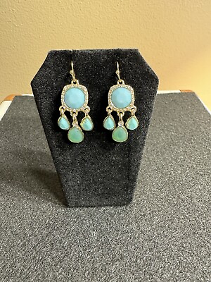 #ad Costume Earrings Turquoise Chandelier Style 1.5” $18.00