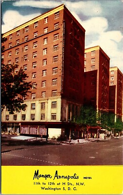 #ad Vtg Washington DC Manger Annapolis Hotel Chrome View Postcard $2.99