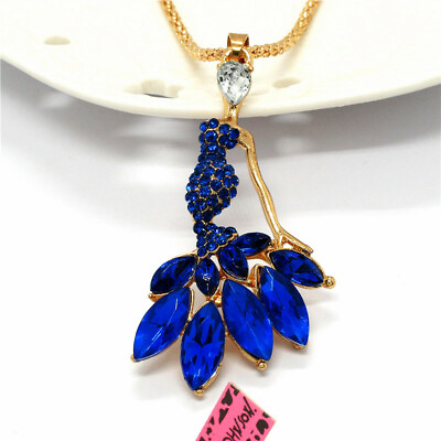 #ad New Fashion Women Women Blue Crystal Mermaid Rhinestone Sweater Chain Necklace $3.95