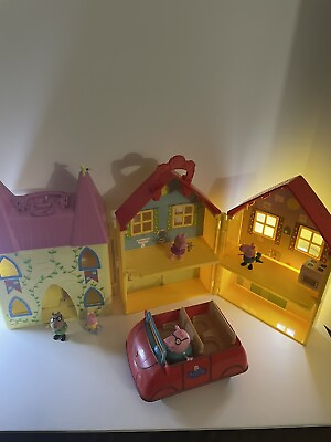 #ad Peppa Pig Castle House School Playsets Furniture Figures Car Lot Bundle $27.95