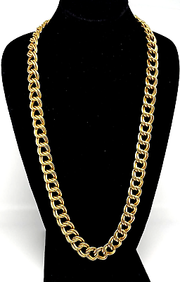 #ad Lovely Long Gold Tone Chain Necklace By Trifari. $126.15