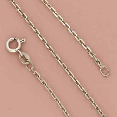 #ad sterling silver 1mm elongated cable chain necklace size 17.75in $27.20