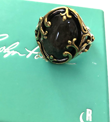 #ad NWT Carolyn Pollack Sterling amp; Brass Hematite Ring in Box Size 7 $89.10