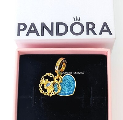 #ad New 100% PANDORA 925 Disney Cinderella#x27;s Carriage amp; Heart Double Charm 763072C01 $97.75