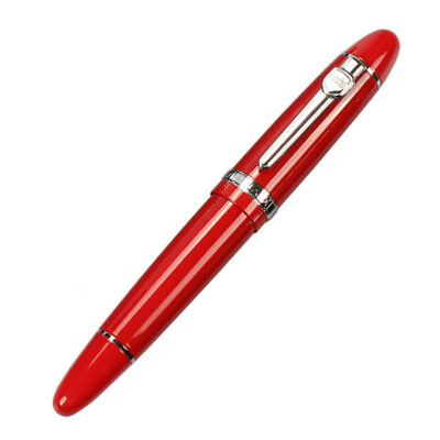 #ad Jinhao 159 Metal Clip Fountain Pen Fine Nib 0.5mm Office Writing Silver Clip Red $5.97