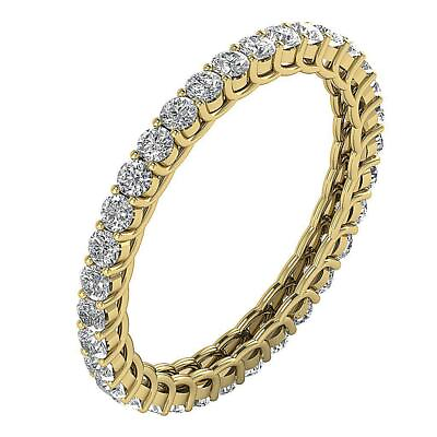 #ad Eternity Anniversary Ring Fashion Natural Round Diamond I1 G 1.30 Carat 14K Gold $831.59