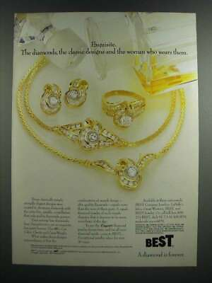 #ad 1986 Best Exquisite Diamond Jewelry Ad The Classic Designs $19.99