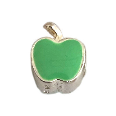 #ad Apple Charm Kids Jewelry Bead Green Enamel amp; 925 Sterling Carlo Biagi KIDZ $16.00