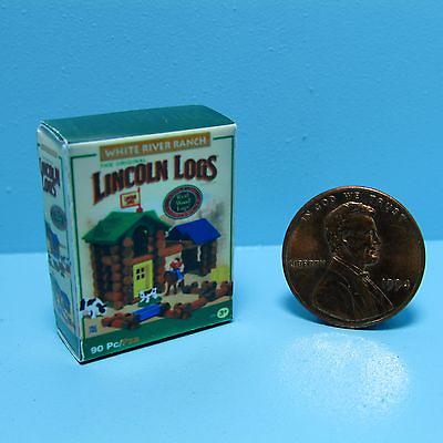 #ad #ad Dollhouse Miniature Replica Toy Lincoln Logs Box G112 $3.14