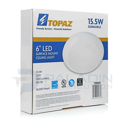 #ad Topaz Dimmable Thin LED Surface Mount Disk Light Junction Box UL 4000K – 6quot; $17.99